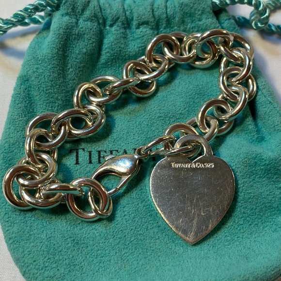Tiffany & Co. Jewelry - Tiffany & Co  Sterling Silver heart charm bracelet 7.5"